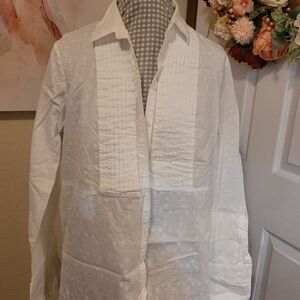 LANDS END Tuxedo button down 16